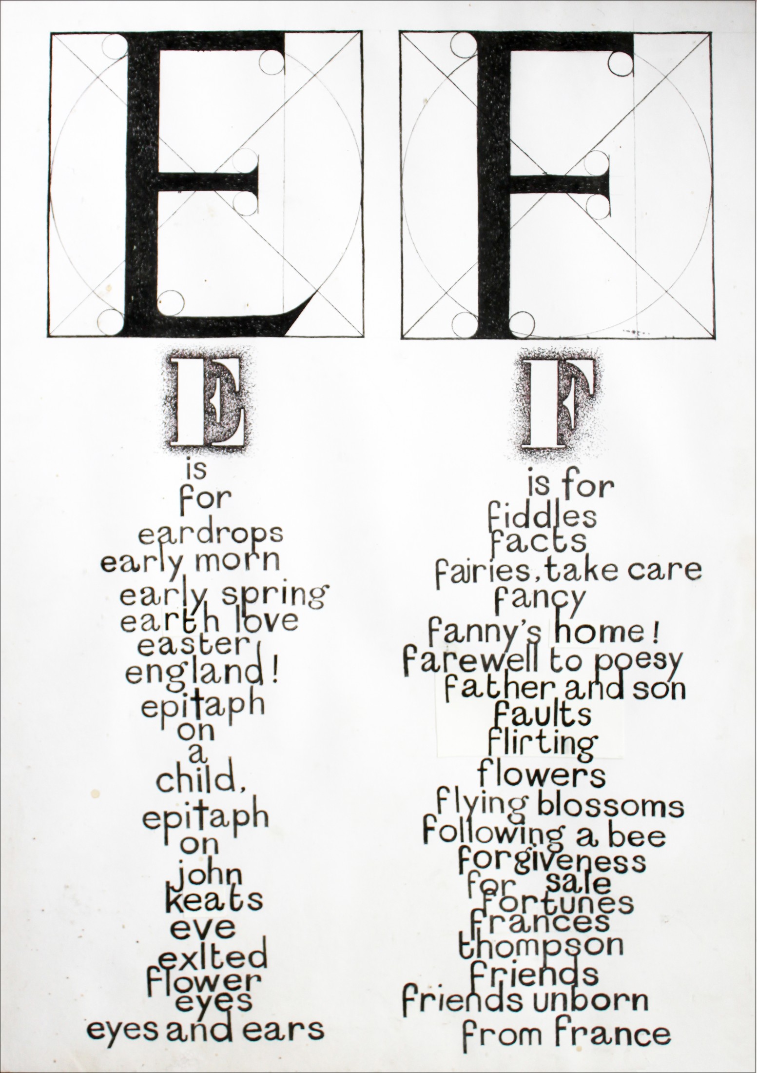 E & F Index for the Poems of W H Davies